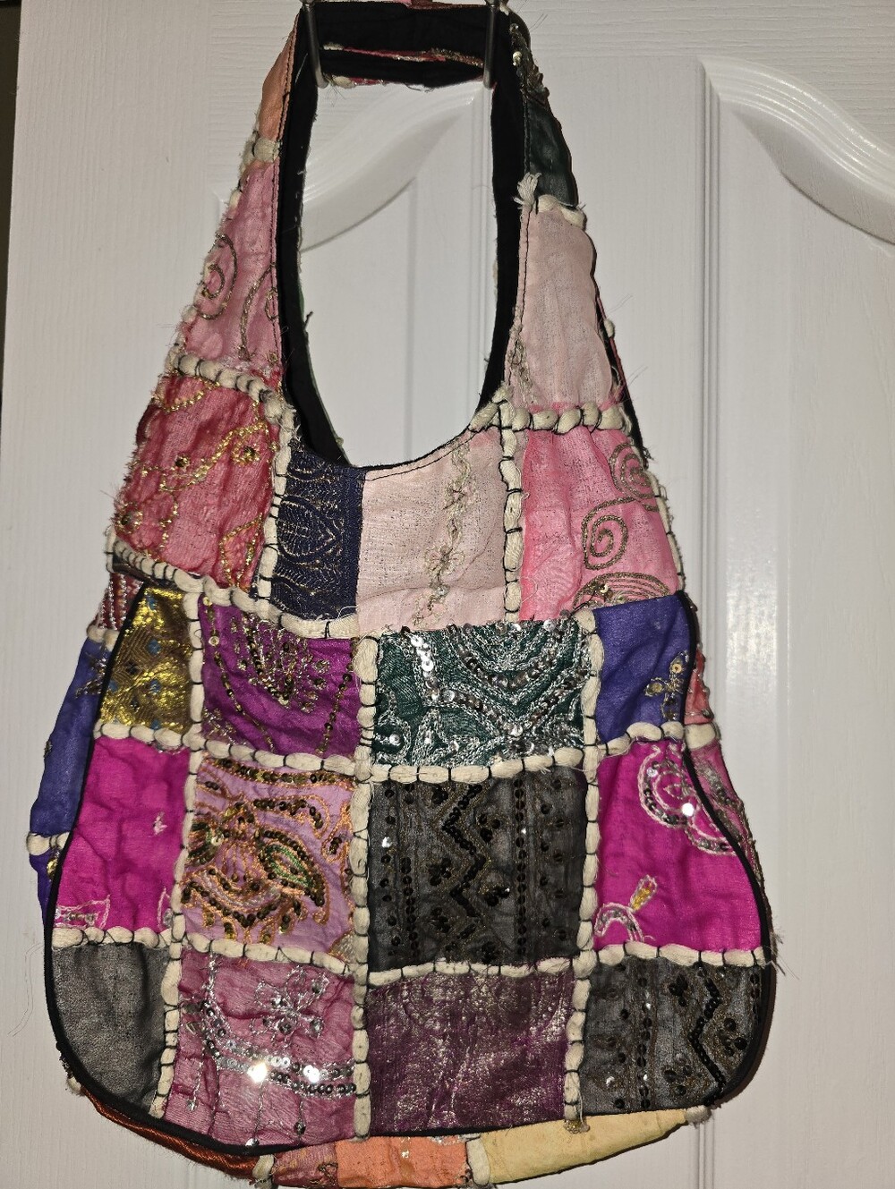 Shiny Sparkle Patchwork Hobo Bag